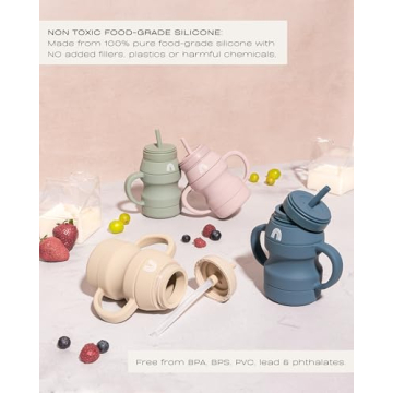 Hippypotamus Silicone Transition Cups for Toddlers - Set of 2