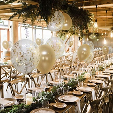 Dandy Decor 60 Pack Balloons | Gold Confetti Party Set