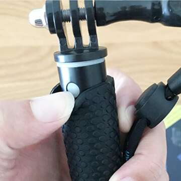 Trehapuva 19”(Full Length) Extension Selfie Stick Compact Hand Grip Adjustable Waterproof Monopod Pole Compatible with GoPro Hero 13 12 11 10 9 8 7 6 5 AKASO DJI Osmo Action Camera(Short Size)