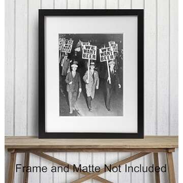 Vintage Prohibition Beer Poster LARGE 11x14 - Unique Wall Art Decor for Home, Bar, Cafe - Funny Saying Retro Art Print - Bar Room Decor - Vintage Decorations - Bar Art - Retro Decor - Funny Saying