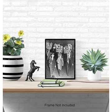 Vintage Prohibition Beer Poster LARGE 11x14 - Unique Wall Art Decor for Home, Bar, Cafe - Funny Saying Retro Art Print - Bar Room Decor - Vintage Decorations - Bar Art - Retro Decor - Funny Saying