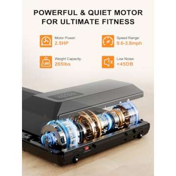 Walking Pad Treadmill 3 in 1 Low Noise Under Desk