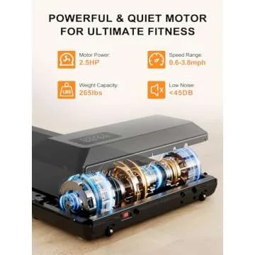 Walking Pad Treadmill 3 in 1 Low Noise Under Desk