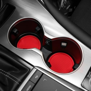 SINGARO Non-Slip Car Cup Coasters - 4PCS Set Red