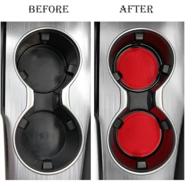 SINGARO Non-Slip Car Cup Coasters - 4PCS Set Red