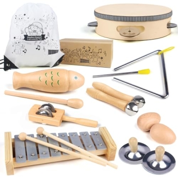 Chriffer Kids Musical Instruments Toys, Percussion Instruments Set with Xylophone, Preschool Educati...