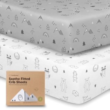 KeaBabies Organic Crib Sheets 2-Pack Soft Breathable Jersey Cotton