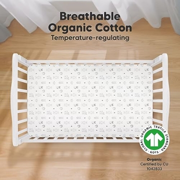 KeaBabies Organic Crib Sheets 2-Pack Soft Breathable Jersey Cotton