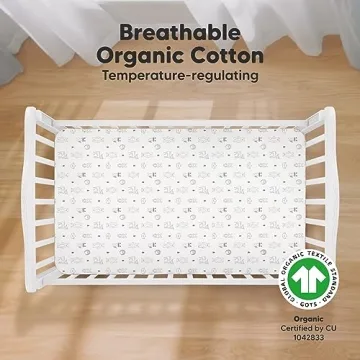 KeaBabies Organic Crib Sheets 2-Pack Soft Breathable Jersey Cotton
