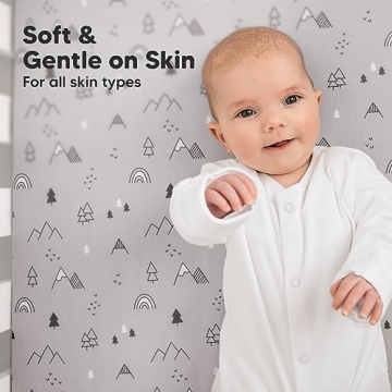 KeaBabies Organic Crib Sheets 2-Pack Soft Breathable Jersey Cotton