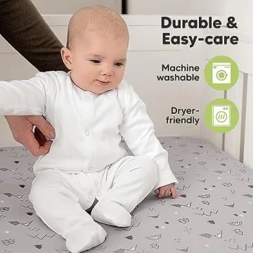 KeaBabies Organic Crib Sheets 2-Pack Soft Breathable Jersey Cotton