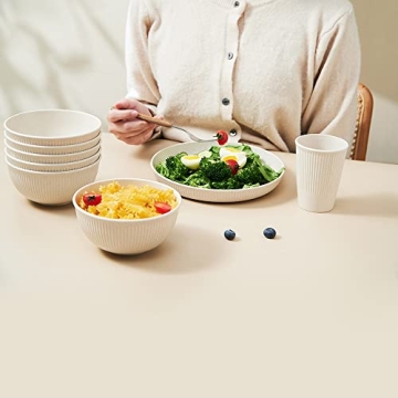 18pcs HXYPN Unbreakable Wheat Straw Dinnerware Set