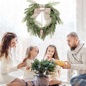 Vintage Norfolk Pine Christmas Wreath - 21 Inch Decor