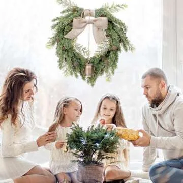 Vintage Norfolk Pine Christmas Wreath - 21 Inch Decor