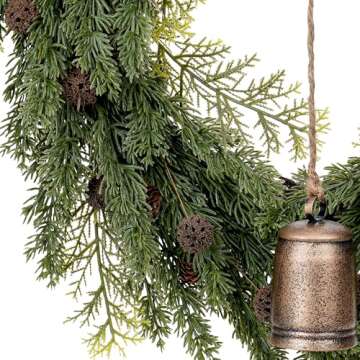 Vintage Norfolk Pine Christmas Wreath - 21 Inch Decor