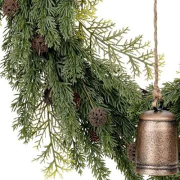 Vintage Norfolk Pine Christmas Wreath - 21 Inch Decor