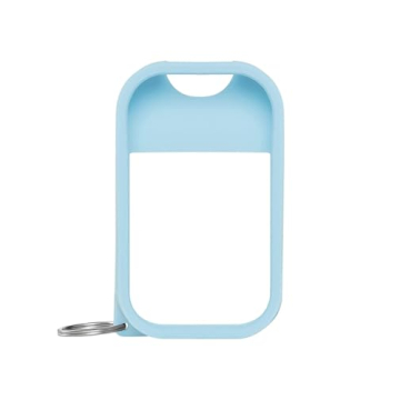 Touchland Mist Case - Frosty Blue Silicone Hand Sanitizer Holder with Keyring