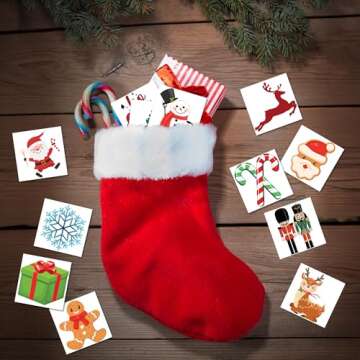 ArtCreativity Individual Christmas Tattoos for Kids - Set of 144-2 Inch Nutcracker Temporary Tattoos for Kids in 12 Festive Designs - Christmas Party Favors for Kids Stocking Stuffers For KIds