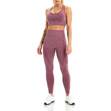 WodoWei Women 2 Piece Workout Outfits - Sports Bra & Leggings Activewear Set