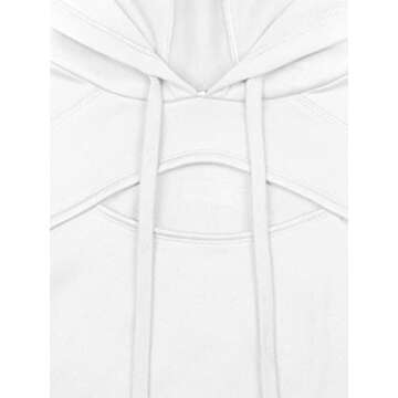 LASLULU Womens Fuzzy Cropped Hoodies Sport Athletic Hoodie Sexy Long Sleeve Pullover Tops Sweater Fleece Lined Sweatshirt(White Medium)