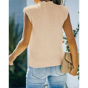 Amarmia Women's Versatile Mock Neck Sweater Vest