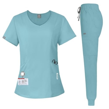 niaahinn Women's Scrubs Set with 10 Pockets and Style
