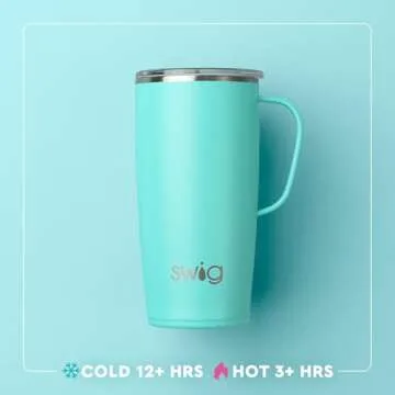 Swig Life 22oz Travel Mug, Insulated Tumbler with Handle and Lid, Cup Holder Friendly, Dishwasher Safe, Stainless Steel, Travel Coffee Cup, Insulated Mug with Lid (Confetti)