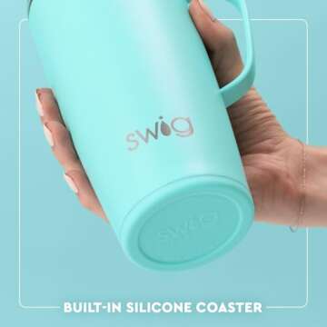 Swig Life 22oz Travel Mug, Insulated Tumbler with Handle and Lid, Cup Holder Friendly, Dishwasher Safe, Stainless Steel, Travel Coffee Cup, Insulated Mug with Lid (Confetti)