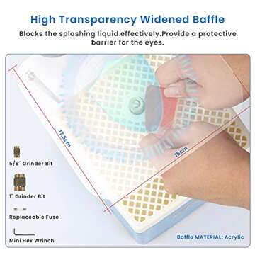 ANBULL Mini Portable Stained Glass Grinder - Compact Art Tool with 5/8" & 1" Bits