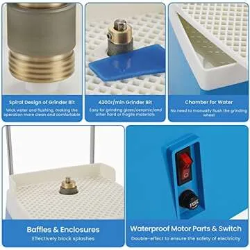 Portable ANBULL Stained Glass Grinder for Art Projects