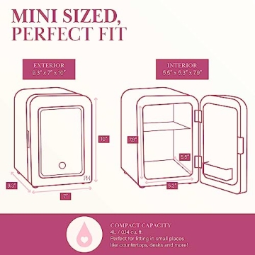 Paris Hilton Mini Beauty Fridge with LED & Mirrored Door