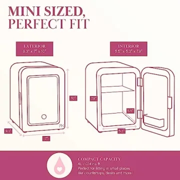 Paris Hilton Mini Beauty Fridge with LED & Mirrored Door