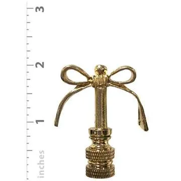 Royal Designs, Inc. Bow Tie Design Finial for Lamp Shade, F-5065PB-1, Polished Brass