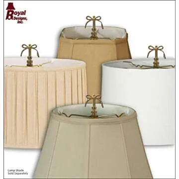 Royal Designs, Inc. Bow Tie Design Finial for Lamp Shade, F-5065PB-1, Polished Brass