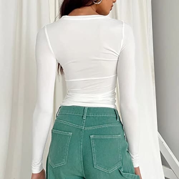 Meladyan Women’s Long Sleeve Crop Top for Comfort and Versatility