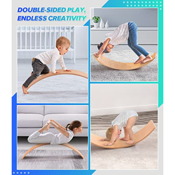 37 Inch Wooden Balance Board Kids Adults Montessori Toy