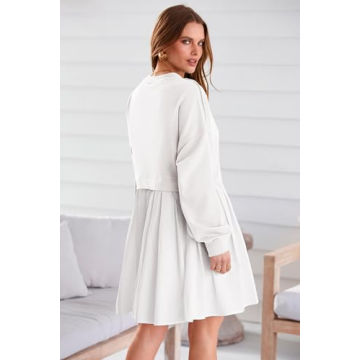 PRETTYGARDEN Women's Trendy Patchwork Sweatshirt Dress