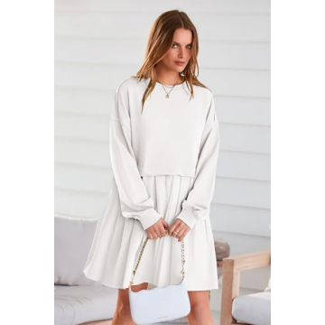 PRETTYGARDEN Women's Trendy Patchwork Sweatshirt Dress