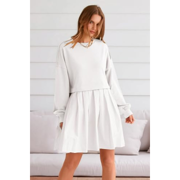 PRETTYGARDEN Women's Trendy Patchwork Sweatshirt Dress