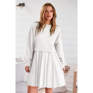 PRETTYGARDEN Women's Trendy Patchwork Sweatshirt Dress