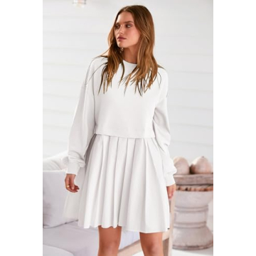 PRETTYGARDEN Women's Trendy Patchwork Sweatshirt Dress