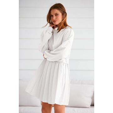 PRETTYGARDEN Women's Trendy Patchwork Sweatshirt Dress