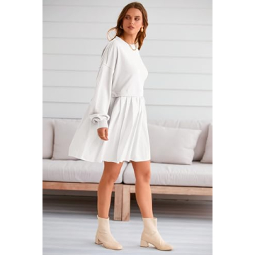 PRETTYGARDEN Women's Trendy Patchwork Sweatshirt Dress