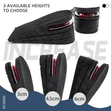 Height Increase Insole 3-Layer Air Cushion Heel Insert Lift Shoes Insole for Men and Women Invisible Elevator Adjustable Insoles