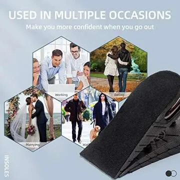 Height Increase Insole 3-Layer Air Cushion Heel Insert Lift Shoes Insole for Men and Women Invisible Elevator Adjustable Insoles