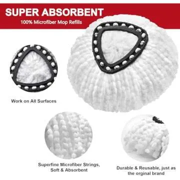 Durable 3-Pack Mop Replacement Heads for O-Cedar Mops