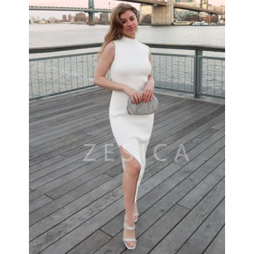 ZESICA Women's Sleeveless Knitted Dress for Summer Style
