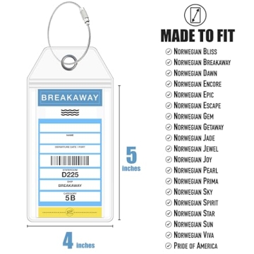 Waterproof NCL Cruise Luggage Tag Holders 4 Pack 2024-2025