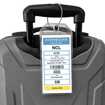 Waterproof NCL Cruise Luggage Tag Holders 4 Pack 2024-2025