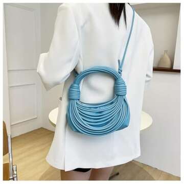 Stylish Knotted Woven Tote Handbag for Women